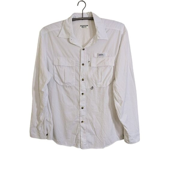Gander Mountain Mens XL Outdoor Shirt Guide Series Vent White Camping Quick Dry - Picture 1 of 6